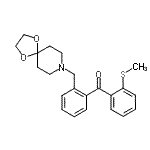 结构式 CAS# 898755-94-7, [2-(1,4-二氧杂-8-氮杂螺[4.5]癸-8-基甲基)苯基][2-(甲硫基)苯基]甲酮