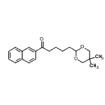 structure of CAS# 898756-41-7, 5-(5,5-Dimethyl-1,3-dioxan-2-yl)-1-(2-naphthyl)-1-pentanone;5-(5,5-dimethyl-1,3-dioxan-2-yl)-2'-valeronaphthone