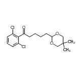 structure of CAS# 898757-01-2, 1-(2,6-Dichlorophenyl)-5-(5,5-dimethyl-1,3-dioxan-2-yl)-1-pentanone;2',6'-dichloro-5-(5,5-dimethyl-1,3-dioxan-2-yl)valerophenone