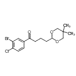 structure of CAS# 898757-23-8, 1-(3-Bromo-4-chlorophenyl)-4-(5,5-dimethyl-1,3-dioxan-2-yl)-1-butanone;3'-bromo-<wbr>4'-chloro<wbr>-4-(5,5-d<wbr>imethyl-1<wbr>,3-dioxan<wbr>-2-yl)but<wbr>yrophenone