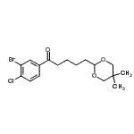 structure of CAS# 898757-26-1, 1-(3-Bromo-4-chlorophenyl)-5-(5,5-dimethyl-1,3-dioxan-2-yl)-1-pentanone;3'-bromo-<wbr>4'-chloro<wbr>-5-(5,5-d<wbr>imethyl-1<wbr>,3-dioxan<wbr>-2-yl)val<wbr>erophenone