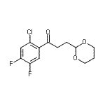 structure of CAS# 898757-29-4, 1-(2-Chloro-4,5-difluorophenyl)-3-(1,3-dioxan-2-yl)-1-propanone;2'-Chloro-4',5'-difluoro-3-(1,3-dioxan-2-yl)-propiophenone