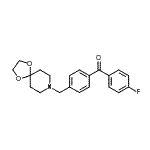 structure of CAS# 898757-86-3, [4-(1,4-Dioxa-8-azaspiro[4.5]dec-8-ylmethyl)phenyl](4-fluorophenyl)methanone;4'-[8-(1,<wbr>4-dioxa-8<wbr>-azaspiro<wbr>[4.5]decy<wbr>l)methyl]<wbr>-4-fluoro<wbr>benzophen<wbr>one