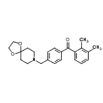structure of CAS# 898757-88-5, (2,3-Dimethylphenyl)[4-(1,4-dioxa-8-azaspiro[4.5]dec-8-ylmethyl)phenyl]methanone;2,3-dimet<wbr>hyl-4'-[8<wbr>-(1,4-dio<wbr>xa-8-azas<wbr>piro[4.5]<wbr>decyl)met<wbr>hyl]benzo<wbr>phenone