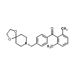 structure of CAS# 898757-94-3, (2,6-Dimethylphenyl)[4-(1,4-dioxa-8-azaspiro[4.5]dec-8-ylmethyl)phenyl]methanone;2,6-dimet<wbr>hyl-4'-[8<wbr>-(1,4-dio<wbr>xa-8-azas<wbr>piro[4.5]<wbr>decyl)met<wbr>hyl]benzo<wbr>phenone
