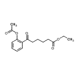 structure of CAS# 898758-75-3, Ethyl 6-(2-acetoxyphenyl)-6-oxohexanoate;Ethyl 6-(2-acetoxyphenyl)-6-oxohexanoate
