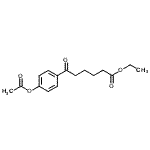 structure of CAS# 898758-87-7, Ethyl 6-(4-acetoxyphenyl)-6-oxohexanoate;Ethyl 6-(4-acetoxyphenyl)-6-oxohexanoate