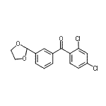 structure of CAS# 898759-52-9, (2,4-Dichlorophenyl)[3-(1,3-dioxolan-2-yl)phenyl]methanone;2,4-dichloro-3'-(1,3-dioxolan-2-yl)benzophenone