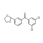 structure of CAS# 898759-61-0, (3,5-Dichlorophenyl)[3-(1,3-dioxolan-2-yl)phenyl]methanone;3,5-dichloro-3'-(1,3-dioxolan-2-yl)benzophenone