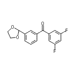 structure of CAS# 898759-68-7, (3,5-Difluorophenyl)[3-(1,3-dioxolan-2-yl)phenyl]methanone;3,5-difluoro-3'-(1,3-dioxolan-2-yl)benzophenone