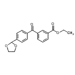 结构式 CAS# 898759-98-3, 乙基3-[4-(1,3-二氧戊环-2-基)苯甲酰基]苯甲酸酯