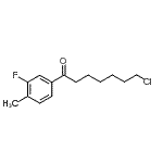 structure of CAS# 898761-33-6, 7-Chloro-1-(3-fluoro-4-methylphenyl)-1-heptanone;7-chloro-1-(3-fluoro-4-methylphenyl)-1-oxoheptane