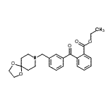structure of CAS# 898761-56-3, Ethyl 2-[3-(1,4-dioxa-8-azaspiro[4.5]dec-8-ylmethyl)benzoyl]benzoate;2-carboet<wbr>hoxy-3'-[<wbr>8-(1,4-di<wbr>oxa-8-aza<wbr>spiro[4.5<wbr>]decyl)me<wbr>thyl]benz<wbr>ophenone