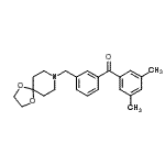 structure of CAS# 898761-91-6, (3,5-Dimethylphenyl)[3-(1,4-dioxa-8-azaspiro[4.5]dec-8-ylmethyl)phenyl]methanone;3,5-dimet<wbr>hyl-3'-[8<wbr>-(1,4-dio<wbr>xa-8-azas<wbr>piro[4.5]<wbr>decyl)met<wbr>hyl]benzo<wbr>phenone