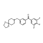 structure of CAS# 898762-43-1, [3-(1,4-Dioxa-8-azaspiro[4.5]dec-8-ylmethyl)phenyl](3,4,5-trifluorophenyl)methanone;3'-[8-(1,<wbr>4-dioxa-8<wbr>-azaspiro<wbr>[4.5]decy<wbr>l)methyl]<wbr>-3,4,5-tr<wbr>ifluorobe<wbr>nzophenone