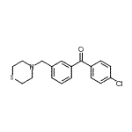 structure of CAS# 898763-05-8, (4-Chlorophenyl)[3-(4-thiomorpholinylmethyl)phenyl]methanone;4'-chloro-3-thiomorpholinomethyl benzophenone