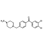 structure of CAS# 898763-27-4, (3,4-Dichlorophenyl){4-[(4-methyl-1-piperazinyl)methyl]phenyl}methanone;3,4-dichloro-4'-(4-methylpiperazinomethyl) benzophenone