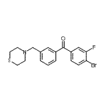 structure of CAS# 898763-28-5, (4-Bromo-3-fluorophenyl)[3-(4-thiomorpholinylmethyl)phenyl]methanone;4-bromo-3-fluoro-3'-thiomorpholinomethyl benzophenone