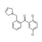 structure of CAS# 898763-74-1, (2,5-Dichlorophenyl)[2-(2,5-dihydro-1H-pyrrol-1-ylmethyl)phenyl]methanone;2,5-dichloro-2'-(3-pyrrolinomethyl) benzophenone