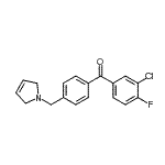 structure of CAS# 898764-34-6, (3-Chloro-4-fluorophenyl)[4-(2,5-dihydro-1H-pyrrol-1-ylmethyl)phenyl]methanone;3-chloro-4-fluoro-4'-(3-pyrrolinomethyl) benzophenone
