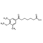 structure of CAS# 898765-15-6, 7-(4-Methoxy-3,5-dimethylphenyl)-7-oxoheptanoic acid;7-(3,5-Dimethyl-4-methoxyphenyl)-7-oxoheptanoic acid