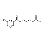 structure of CAS# 898765-67-8, 7-(3-Fluorophenyl)-7-oxoheptanoic acid;7-(3-fluorophenyl)-7-oxoheptanoic acid
