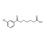 structure of CAS# 898765-73-6, 7-(3-Chlorophenyl)-7-oxoheptanoic acid;7-(3-Chlorophenyl)-7-oxoheptanoic acid