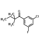 structure of CAS# 898765-88-3, 1-(3-Chloro-5-fluorophenyl)-2,2-dimethyl-1-butanone;3'-Chloro-2,2-dimethyl-5'-fluorobutyrophenone