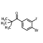 structure of CAS# 898766-27-3, 1-(4-Bromo-3-fluorophenyl)-2,2-dimethyl-1-propanone;1-PROPANONE,1-(4-BROMO-3-FLUOROPHENYL)-2,2-DIMETHYL-;4'-Bromo-2,2-dimethyl-3'-fluoropropiophenone;MFCD07699554