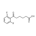 structure of CAS# 898766-46-6, 6-(2,6-Difluorophenyl)-6-oxohexanoic acid;6-(2,6-difluorophenyl)-6-oxohexanoic acid
