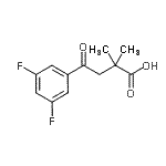 structure of CAS# 898766-68-2, 4-(3,5-Difluorophenyl)-2,2-dimethyl-4-oxobutanoic acid;4-(3,5-Difluorophenyl)-2,2-dimethyl-4-oxobutyric acid;MFCD01320134