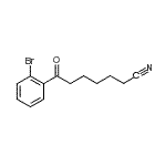 structure of CAS# 898766-76-2, 7-(2-Bromophenyl)-7-oxoheptanenitrile;7-(2-bromophenyl)-7-oxoheptanenitrile