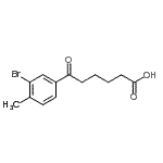 structure of CAS# 898767-19-6, 6-(3-Bromo-4-methylphenyl)-6-oxohexanoic acid;6-(3-bromo-4-methylphenyl)-6-oxohexanoic acid