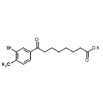 structure of CAS# 898767-25-4, 8-(3-Bromo-4-methylphenyl)-8-oxooctanoic acid;8-(3-bromo-4-methylphenyl)-8-oxooctanoic acid