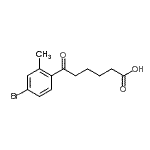 结构式 CAS# 898767-34-5, 6-(4-溴-2-甲基苯基)-6-氧代己酸