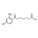 structure of CAS# 898767-37-8, 7-(4-Bromo-2-methylphenyl)-7-oxoheptanoic acid;7-(4-bromo-2-methylphenyl)-7-oxoheptanoic acid