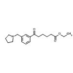 structure of CAS# 898771-07-8, Ethyl 6-oxo-6-[3-(1-pyrrolidinylmethyl)phenyl]hexanoate;ethyl 6-oxo-6-[3-(pyrrolidinomethyl)phenyl]hexanoate