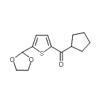 structure of CAS# 898772-54-8, Cyclopentyl[5-(1,3-dioxolan-2-yl)-2-thienyl]methanone;Cyclopentyl 5-(1,3-dioxolan-2-yl)-2-thienyl ketone
