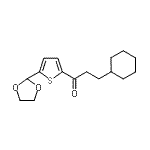 structure of CAS# 898772-74-2, 3-Cyclohexyl-1-[5-(1,3-dioxolan-2-yl)-2-thienyl]-1-propanone;(2-Cyclohexyl)ethyl 5-(1,3-dioxolan-2-yl)-2-thienyl ketone