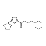 structure of CAS# 898772-76-4, 4-Cyclohexyl-1-[5-(1,3-dioxolan-2-yl)-2-thienyl]-1-butanone;(3-Cyclohexyl)propyl 5-(1,3-dioxolan-2-yl)-2-thienyl ketone
