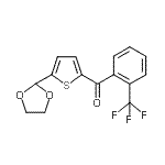 structure of CAS# 898773-26-7, [5-(1,3-Dioxolan-2-yl)-2-thienyl][2-(trifluoromethyl)phenyl]methanone;5-(1,3-Dioxolan-2-yl)-2-(2-trifluoromethylbenzoyl)thiophene