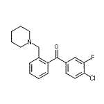 structure of CAS# 898773-42-7, (4-Chloro-3-fluorophenyl)[2-(1-piperidinylmethyl)phenyl]methanone;4'-Chloro-3'-fluoro-2-piperidinomethyl benzophenone