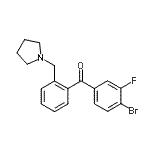 structure of CAS# 898774-69-1, (4-Bromo-3-fluorophenyl)[2-(1-pyrrolidinylmethyl)phenyl]methanone;4'-bromo-3'-fluoro-2-pyrrolidinomethyl benzophenone
