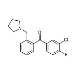 structure of CAS# 898774-73-7, (3-Chloro-4-fluorophenyl)[2-(1-pyrrolidinylmethyl)phenyl]methanone;3'-chloro-4'-fluoro-2-pyrrolidinomethyl benzophenone