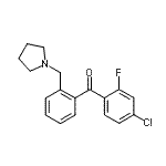 structure of CAS# 898774-91-9, (4-Chloro-2-fluorophenyl)[2-(1-pyrrolidinylmethyl)phenyl]methanone;4-chloro-2-fluoro-2'-pyrrolidinomethyl benzophenone