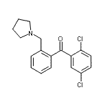 structure of CAS# 898774-97-5, (2,5-Dichlorophenyl)[2-(1-pyrrolidinylmethyl)phenyl]methanone;2,5-dichloro-2'-pyrrolidinomethyl benzophenone