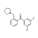 structure of CAS# 898775-09-2, (3,5-Difluorophenyl)[2-(1-pyrrolidinylmethyl)phenyl]methanone;3,5-difluoro-2'-pyrrolidinomethyl benzophenone