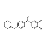 structure of CAS# 898775-17-2, (4-Bromo-3-fluorophenyl)[4-(1-piperidinylmethyl)phenyl]methanone;4-bromo-3-fluoro-4'-piperidinomethyl benzophenone