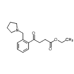 structure of CAS# 898775-27-4, Ethyl 4-oxo-4-[2-(1-pyrrolidinylmethyl)phenyl]butanoate;ethyl 4-oxo-4-[2-(pyrrolidinomethyl)phenyl]butyrate