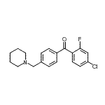 structure of CAS# 898775-50-3, (4-Chloro-2-fluorophenyl)[4-(1-piperidinylmethyl)phenyl]methanone;4-chloro-2-fluoro-4'-piperidinomethyl benzophenone
